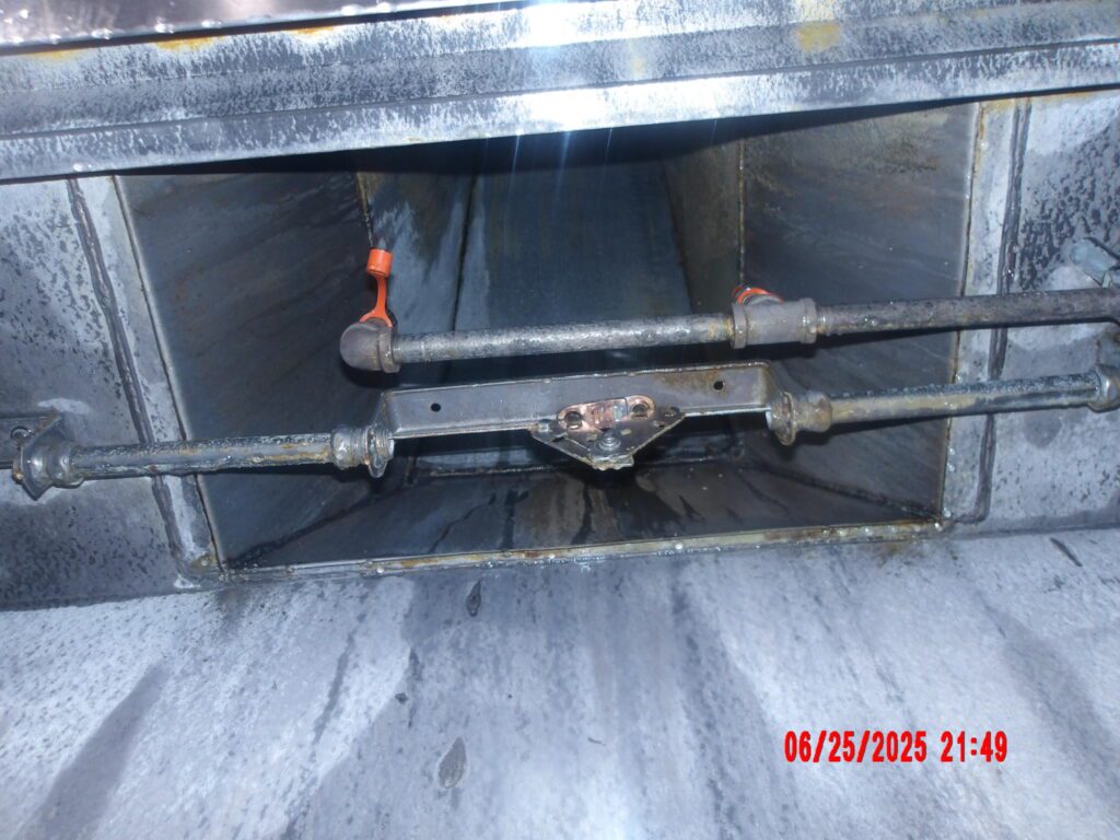 The same duct cleaned to bare metal